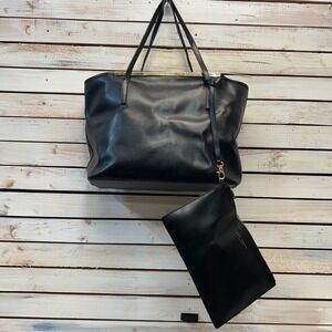 Ted Baker Noelle Crosshatch Leather Tote Bag Black Shopper Purse Large Pouch